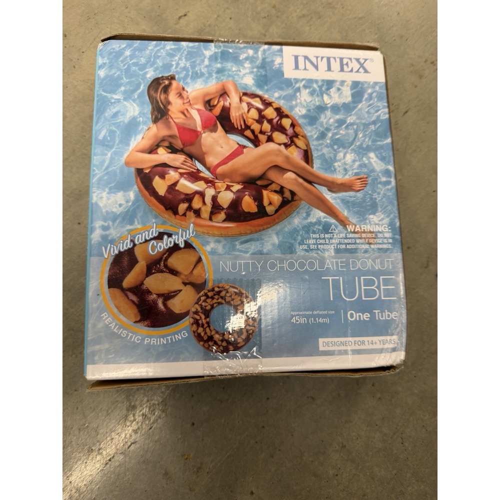 Intex‎ Nutty Chocolate Donut Inflatable Tube with Realistic Printing, 45"